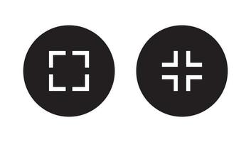 Maximize and minimize screen button icon vector