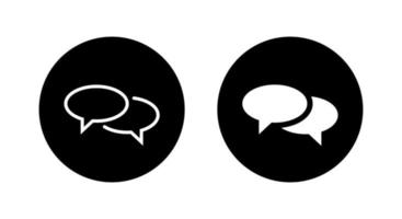 Speech bubbles, speak cloud icon vector isolated on circle background