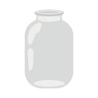 An empty open glass jar, isolated on a white background. Vector illustration