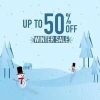 Winter sale banner template design, vector illustration design for advertisements, banners, flyers and flyers