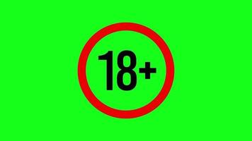 18 plus, 21 plus, moins de 18 ans, moins de 21 ans, 21 plus restriction ou signe non autorisé sur fond vert. video