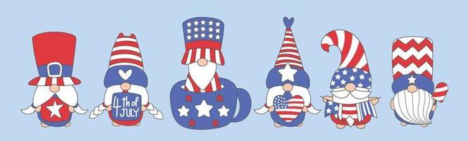 Patriotic Gnome Character Illustration vector