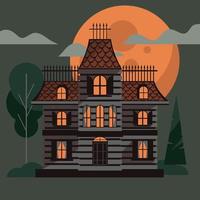 House of hallowen ornament and decoration background vector