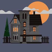 casa de hallowen ornamento y fondo de decoración vector