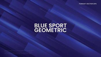 Abstract Blue Futuristic Geometric Background. Cool Background for Sport, Technology, Speed, Movement Concept. Vector Illustration