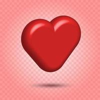 Love 3d render, love icon, heart 3d illustration.