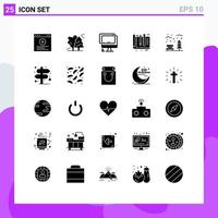 Set of 25 Modern UI Icons Symbols Signs for tools education computer design pc Editable Vector Design Elements