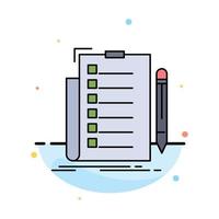 expertise checklist check list document Flat Color Icon Vector