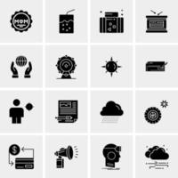 16 iconos de negocios universales vector ilustración de icono creativo para usar en proyectos relacionados con la web y dispositivos móviles