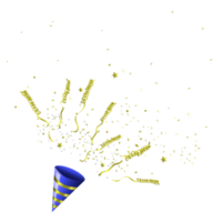 celebrar feliz aniversario en cinta dorada 3d fondo transparente png