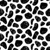 Scribbled Monochrome Grunge Spots Geometric Seamless Pattern vector