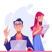 Programmer and graphic designer characters working vector