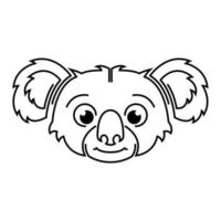 Black and white line art of koala head. Good use for symbol, mascot, icon, avatar, tattoo,T-Shirt design, logo or any design. vector