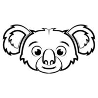 Black and white line art of koala head. Good use for symbol, mascot, icon, avatar, tattoo,T-Shirt design, logo or any design. vector