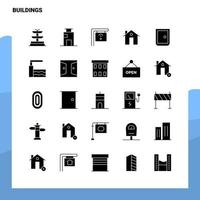 25 Buildings Icon set Solid Glyph Icon Vector Illustration Template For Web and Mobile Ideas for business company