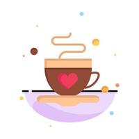 Cup Coffee Tea Love Business Logo Template Flat Color vector