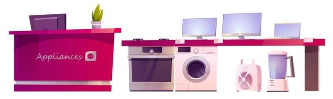 Store with home appliances isolated on white vector