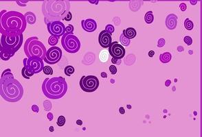 Fondo de vector violeta claro con círculos curvos.