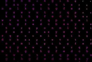 Dark purple vector layout with latin alphabet.