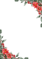 aquarell weihnachtsblätter blumen rahmen png