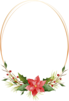 Natale foglia fiori acquerello geometrico oro telaio png