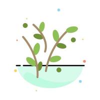 Leaf Nature Plant Spring Abstract Flat Color Icon Template vector