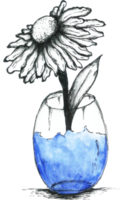 bosquejo de flor en florero png