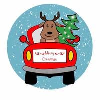 reindeer and car vector