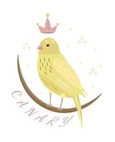 Canary, cute colorful illustration vector