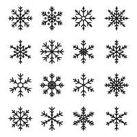 set of blue snowflakes vector illustration