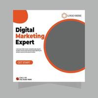 Digital marketing live webinar and corporate social media post template vector