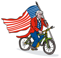 Uncle Sam Riding Bike png