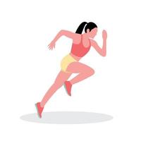 Women running jogging pseople flat character.eps vector