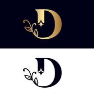 floral logo D brand design vector