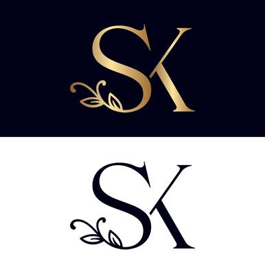 floral logo SK brand design