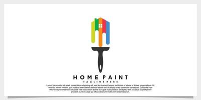 home paint logo design with creative concept rainbow color vector