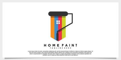 home paint logo design with creative concept rainbow color vector