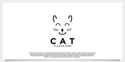 diseño de logotipo de gato con concepto de ilustración vector