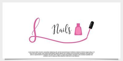 letter l with icon nail polish logo design template vector