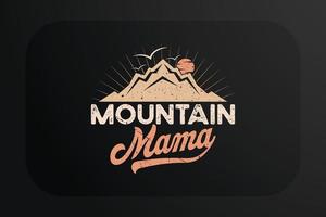 Mountain T-shirt Design Mountain Mama vector