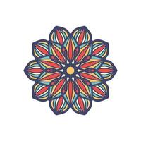 vector dibujado a mano doodle mandala. mandala étnica con adornos tribales coloridos. motivos árabes, indios, otomanos. para tarjetas, invitaciones, camisetas. ilustración de color vectorial.