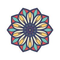 Vector hand drawn doodle mandala. Ethnic mandala with colorful tribal ornament. Arabic, Indian, ottoman motifs. For cards, invitations, t-shirts. Vector color illustration.