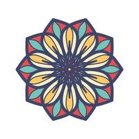 Vector hand drawn doodle mandala. Ethnic mandala with colorful tribal ornament. Arabic, Indian, ottoman motifs. For cards, invitations, t-shirts. Vector color illustration.