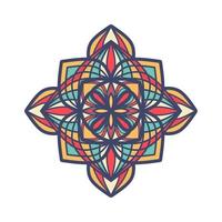 Vector hand drawn doodle mandala. Ethnic mandala with colorful tribal ornament. Arabic, Indian, ottoman motifs. For cards, invitations, t-shirts. Vector color illustration.