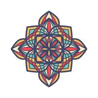 Vector hand drawn doodle mandala. Ethnic mandala with colorful tribal ornament. Arabic, Indian, ottoman motifs. For cards, invitations, t-shirts. Vector color illustration.