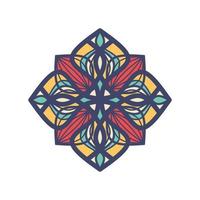 Vector hand drawn doodle mandala. Ethnic mandala with colorful tribal ornament. Arabic, Indian, ottoman motifs. For cards, invitations, t-shirts. Vector color illustration.