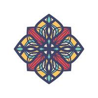 Vector hand drawn doodle mandala. Ethnic mandala with colorful tribal ornament. Arabic, Indian, ottoman motifs. For cards, invitations, t-shirts. Vector color illustration.