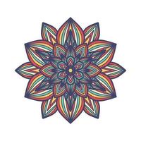 vector dibujado a mano doodle mandala. mandala étnica con adornos tribales coloridos. motivos árabes, indios, otomanos. para tarjetas, invitaciones, camisetas. ilustración de color vectorial.