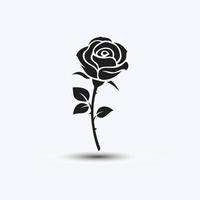 rosa silueta monocromo vector aislado símbolo icono