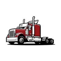 Semi truck 18 wheeler side view vector isolated